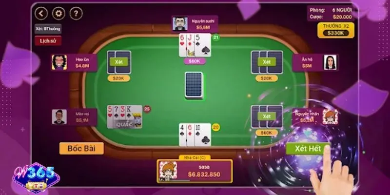 Chiến thuật rút bài và quản lý vốn - bí quyết làm nên chiến thắng Xì Dách tại W365
