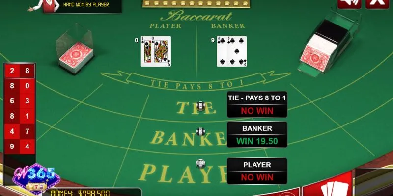 Tận hưởng các phiên bản Baccarat W365 thú vị
