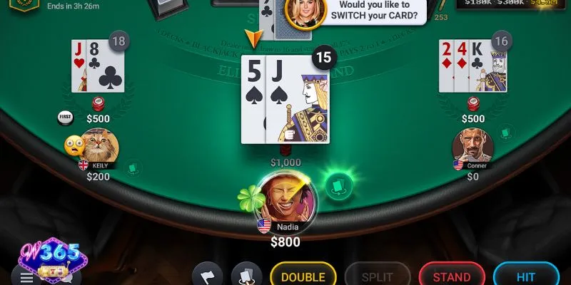 Blackjack W365 sôi động
