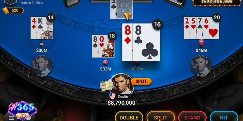 Luật chơi Blackjack W365 hấp dẫn